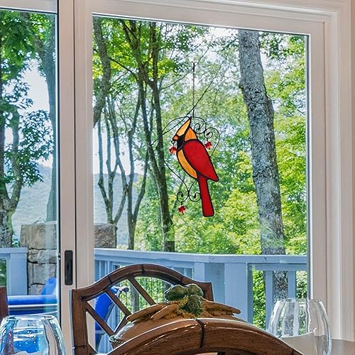 Miniatura 9 de Decoración cardenal roja para colgar en ventanas, adornos de pájaros para ventana, regalos cardinales para abuela, mamá, regalo conmemorativo de