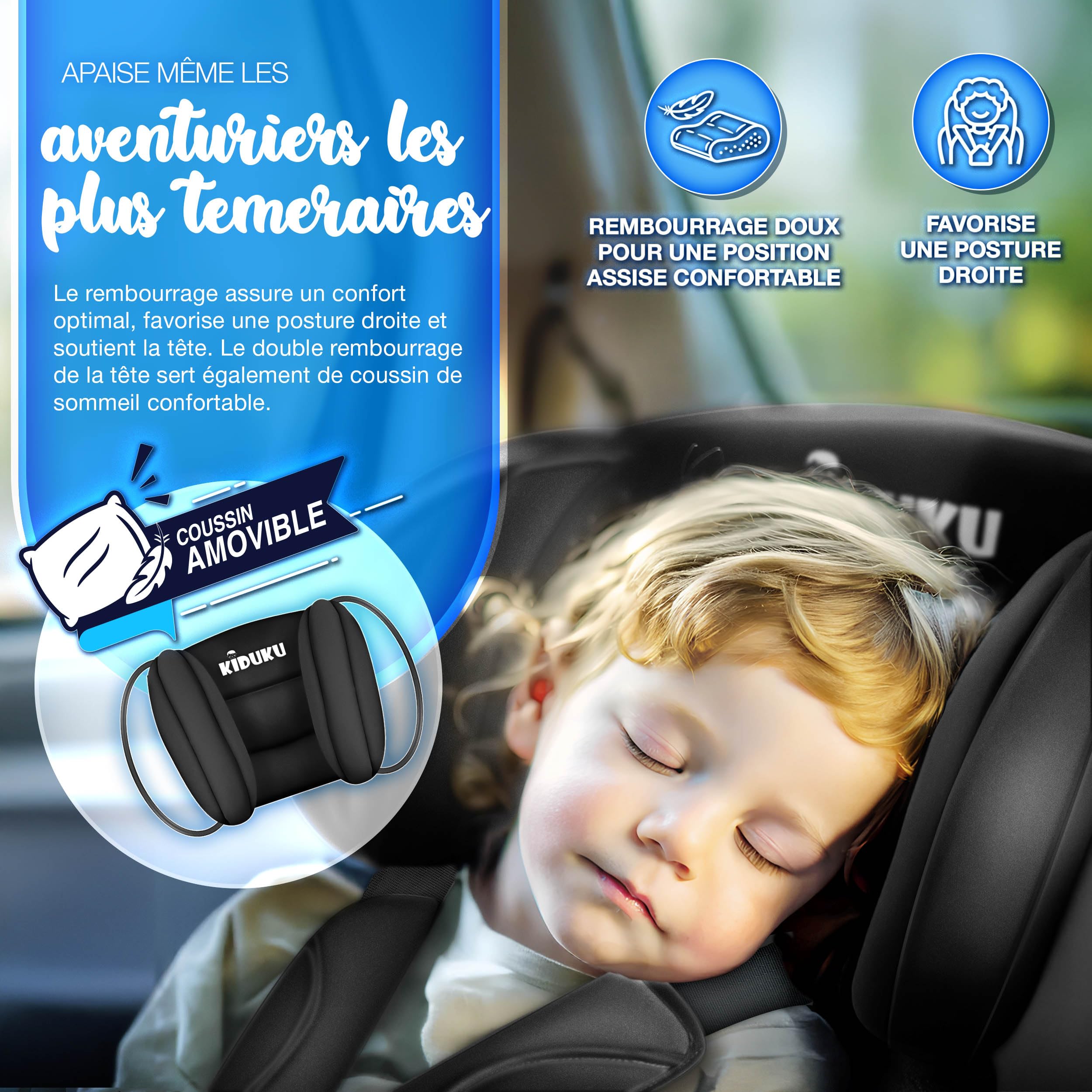 KIDUKU® Siège auto pour enfants avec Protection, évoluant avec la croissance, Norme ECE R129/03, de 9 kg à 36 kg (de 1 à 12 ans), Groupe 1 + 2 + 3 (Noir)