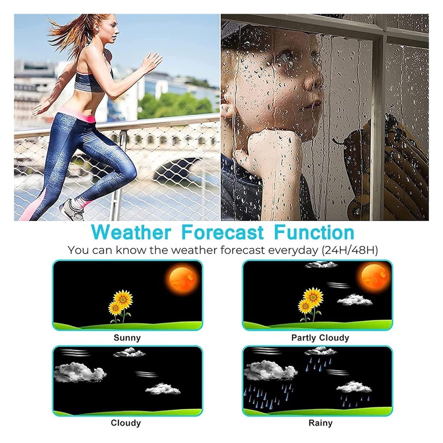 FT0310 7in1 WiFi Weather Station IndoorOutdoor Temperature Humidity Wind Speed Direction Rain UV Wireless Color Console Forecast