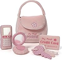 GUND Baby My First Purse 5-Piece Plush Playset - Sensory Crinkle Keys, Mirror, Rattle Toys for Newborns 0+ (8")