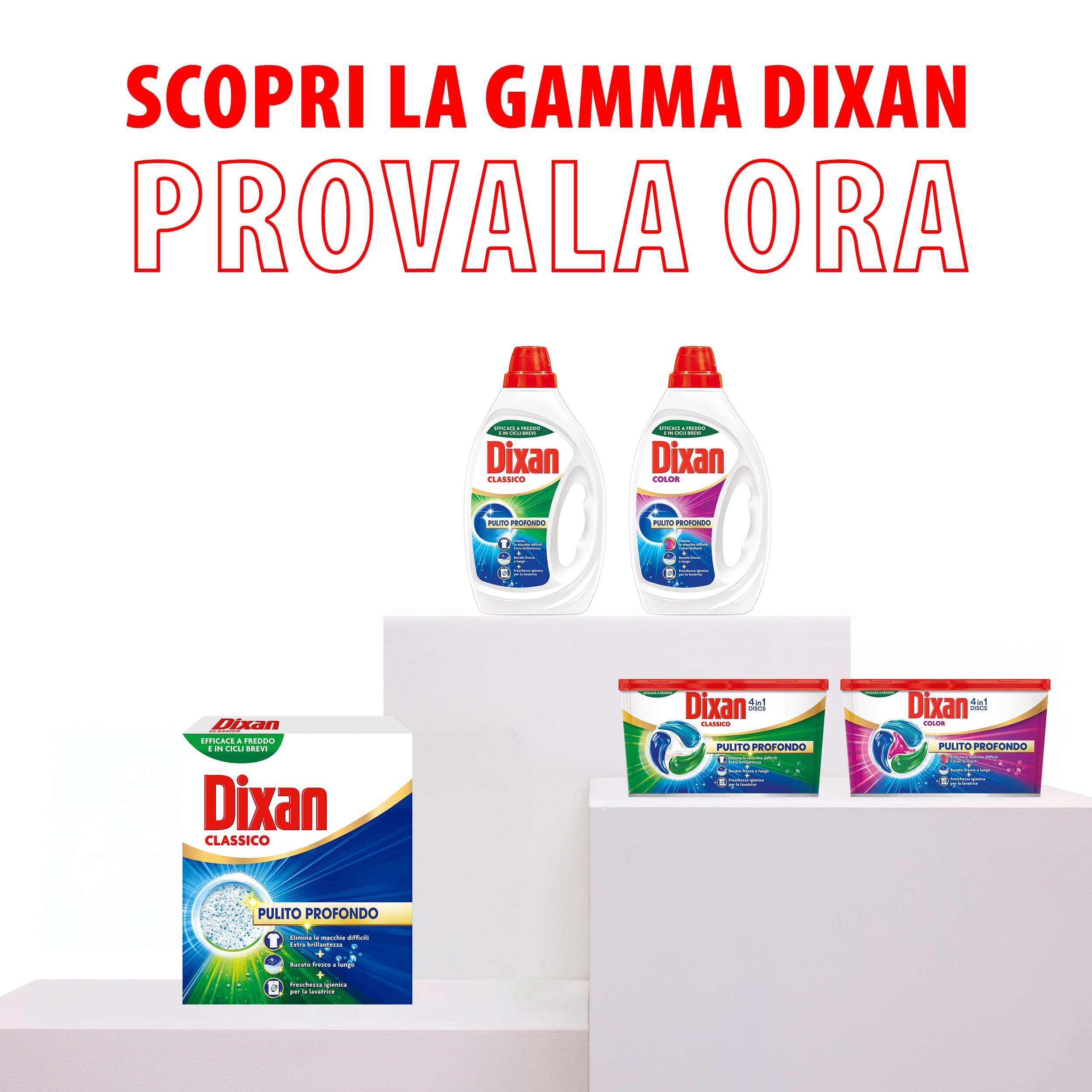 Dixan Liquido Classico Detersivo Lavatrice (4 confezioni da 42 Lavaggi), per una pulizia profonda del bucato e freschezza igienica per la lavatrice, Rimuove le macchie da 20°C