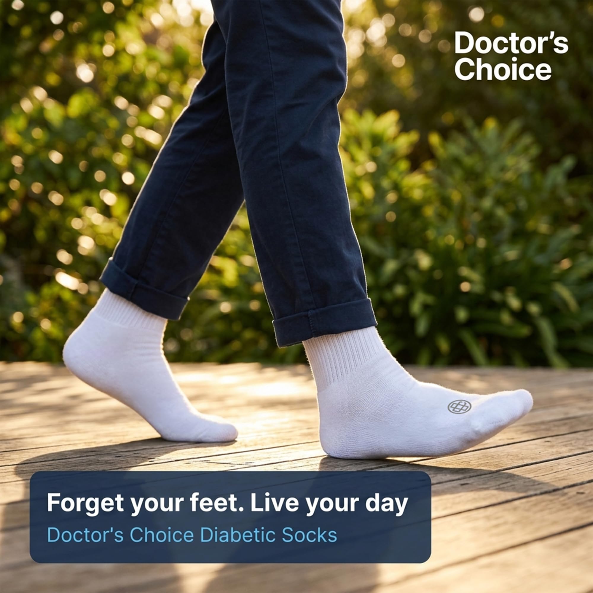 Doctor's Choice Skarpety dla cukrzyków dla mężczyzn, bezszwowe skarpety z niewiążącą górą, 4 pary, duże 9-12 i XL 13-15, Biały/Ćwierć, Large