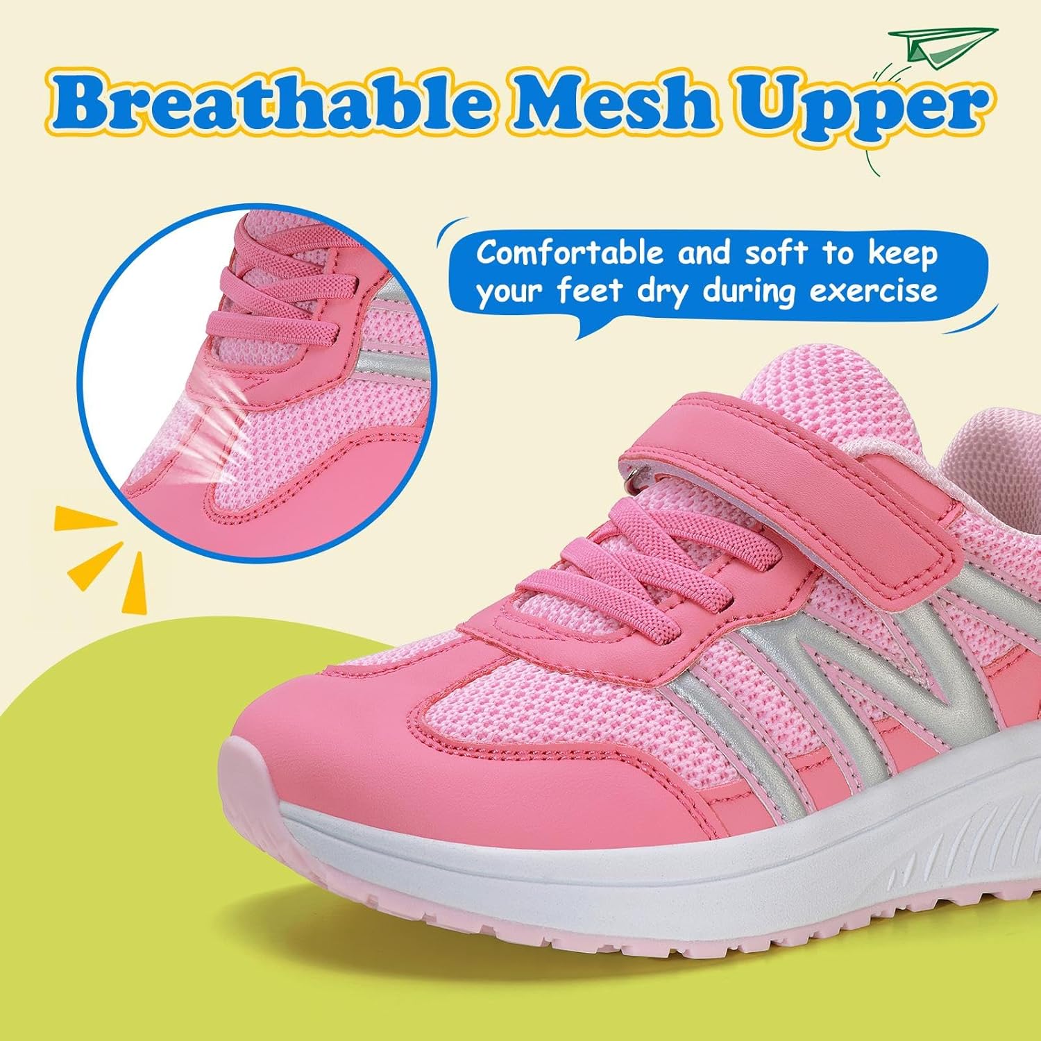 Boys Wide Toe Box Sneakers Girls Tennis Running Shoes Breathable Walking Trainers for Kids - Image 4