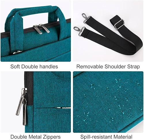 Miniatura 4 de DOMISO Bolsa de hombro para laptop de 15.6 pulgadas para mujeres y hombres, maletín para computadora de viaje de negocios, trabajo, compatible con