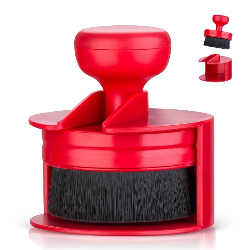 Escova aplicadora de pretinho para pneus BABYSHEEP com base de armazenamento, fibra vegana e cabo ABS, vermelha Red-1