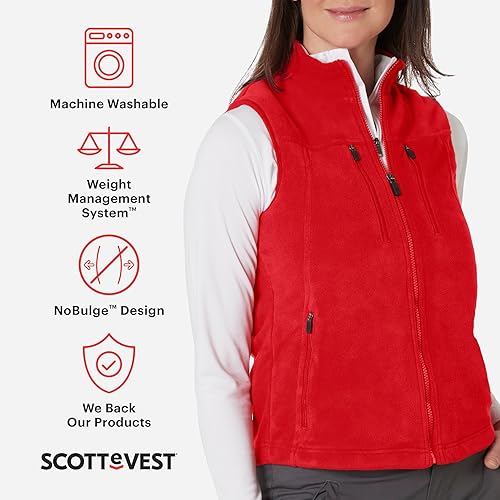 Miniatura 2 de SCOTTeVEST Fireside - Chaleco de forro polar para mujer, 15 bolsillos ocultos, cálido, resistente a las arrugas, para viajes y más