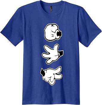 PubliciTeeZ New Mickey Hands Rock, Paper Scissors T-Shirt