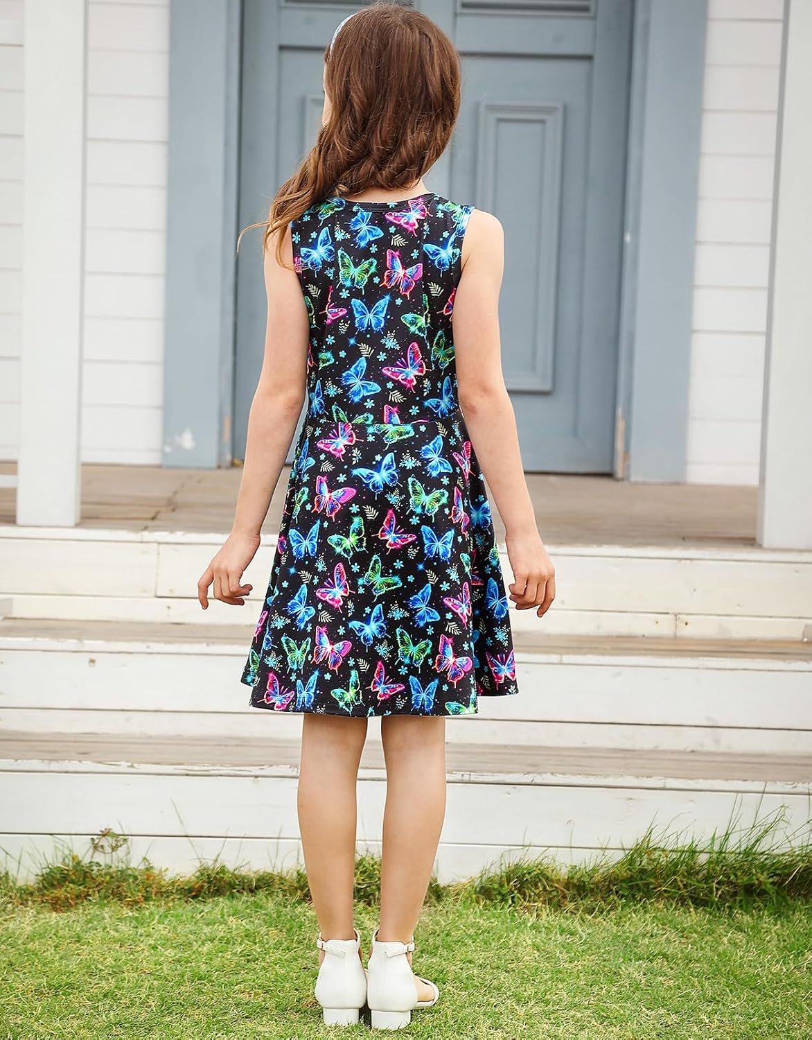 ALISISTER Girls Dresses Sleeveless Casual Kids Summer Sundress 4-11 Years - Image 4