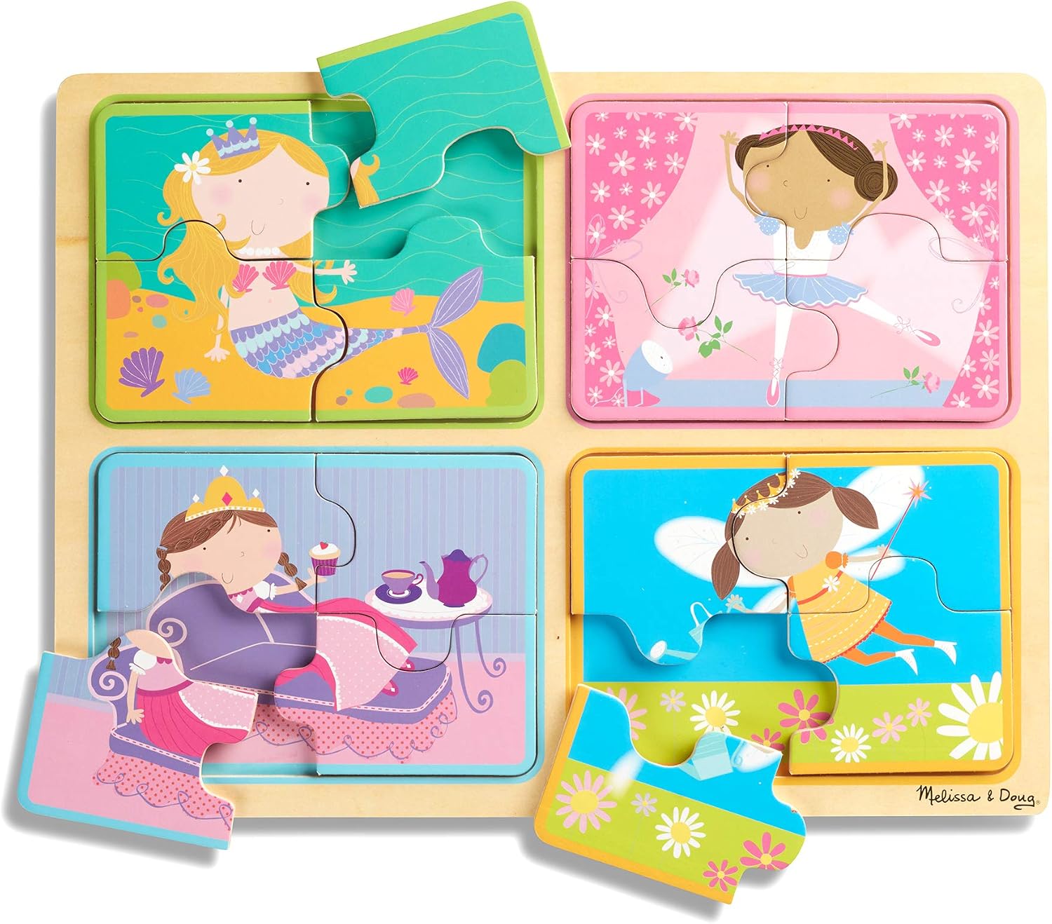 Melissa & Doug Natural Play Wooden Puzzle: Little Princesses