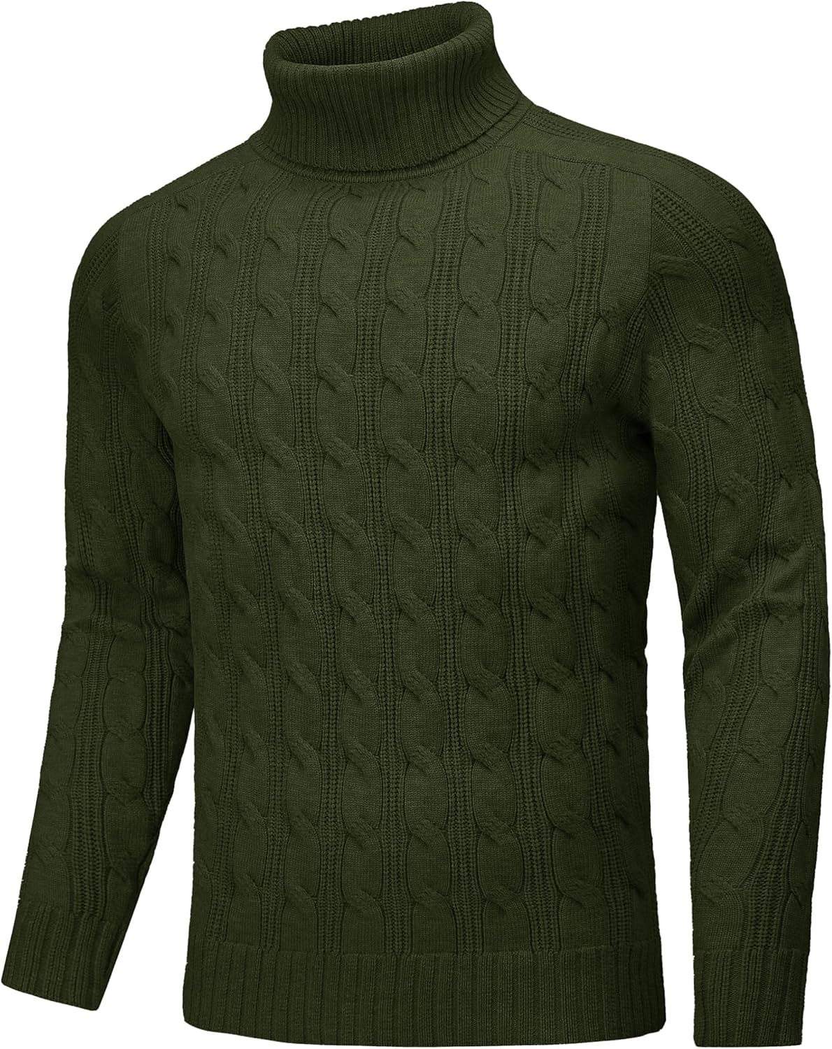 Cotrasen Men's Turtleneck Sweater Long Sleeve Cable Knit Sweater Casual Fall Winter Warm Twisted Pullover Sweaters - Image 4