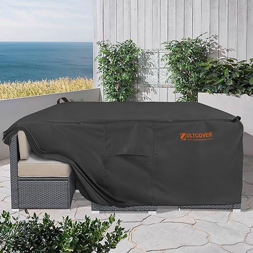 Miniatura 7 de ULTCOVER Smart Selection - Juego de sofá modular rectangular para muebles de patio, impermeable, para mesa de comedor al aire libre, 136 x 74