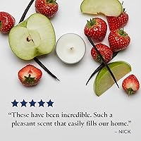 Vista 6 de PartyLite Set de regalo de 12 velas de té universales, aroma a bayas heladas, notas de manzana, arándano, melocotón, fresa, baya, vainilla