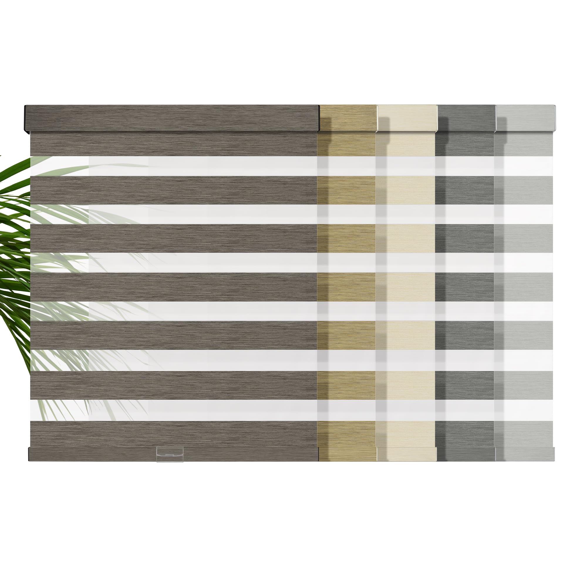 Boolegon Cordless Zebra Blinds for Windows,Blackout Indoor Blinds,New Linen Fabric,Easy to Install,UV Protection,for Offices and Home,Custom Roller