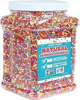 Sponsored Ad - Sprinkles Rainbow - 2.2 LB Container - 100% All NATURAL - Rainbow Sprinkles with No Artificial Colors - Car...