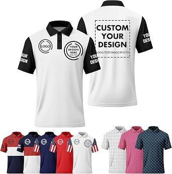 Custom Polo Shirts Golf Jersey,Personalized Printed Text Logo and Tie-dye Polo Shirts for Men Women Kids