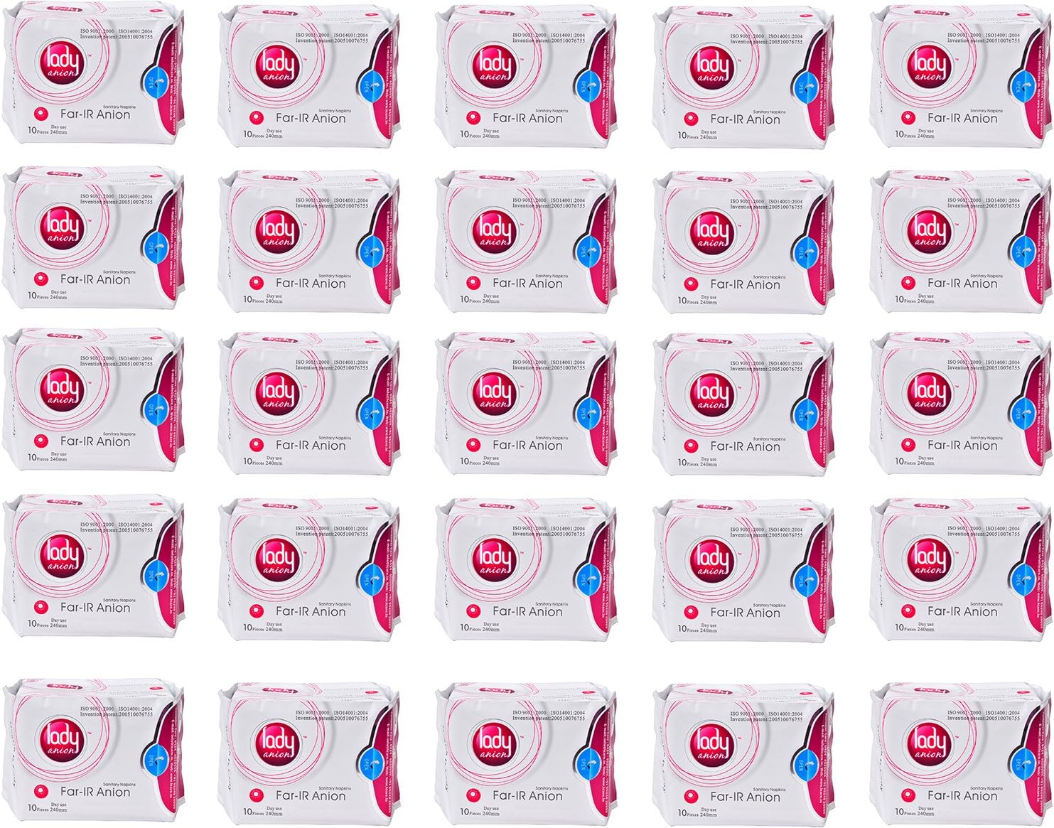 Lady Anion (10 PIECES 240 MM) Sanitary Napkin DAY USE (Pack Of 25 Day)