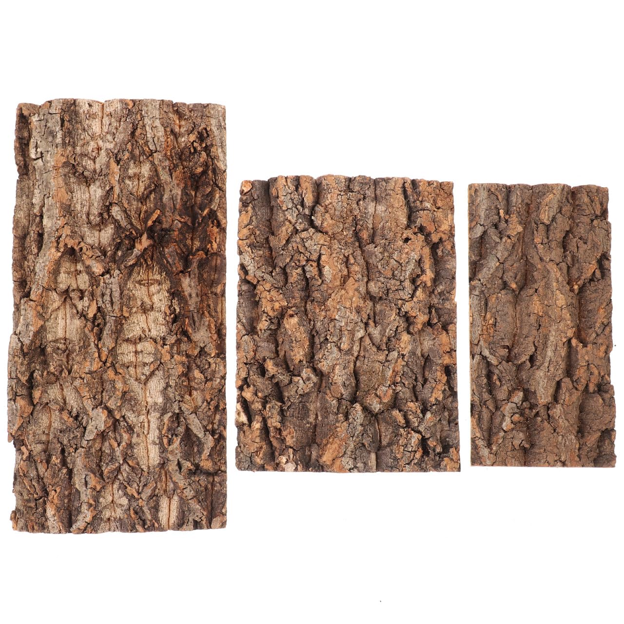 POPETPOP 3 Pezzi Corteccia di Sughero Naturale per Terrario, Sfondo per Rettili, Decorazione per Acquario e Vivario, Kit Varie Dimensioni per Drago Barbuto e Geco