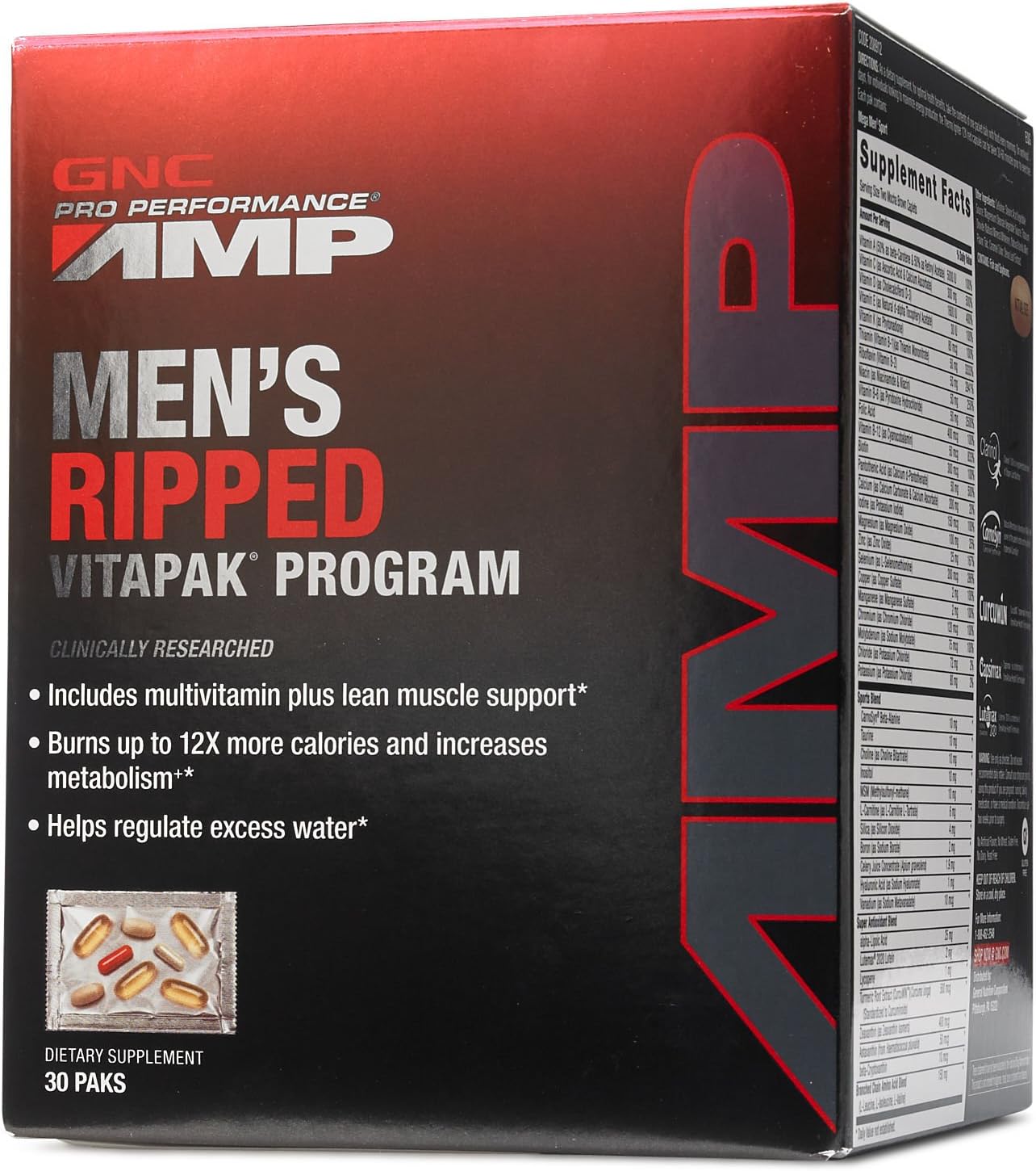 GNC Pro Performance AMP Men's Ripped Vitapak Program, 30