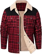Svanco Men's Lumberjack Checked Flannel Overshirt - Fleece Lined Padded Shirt Jacket