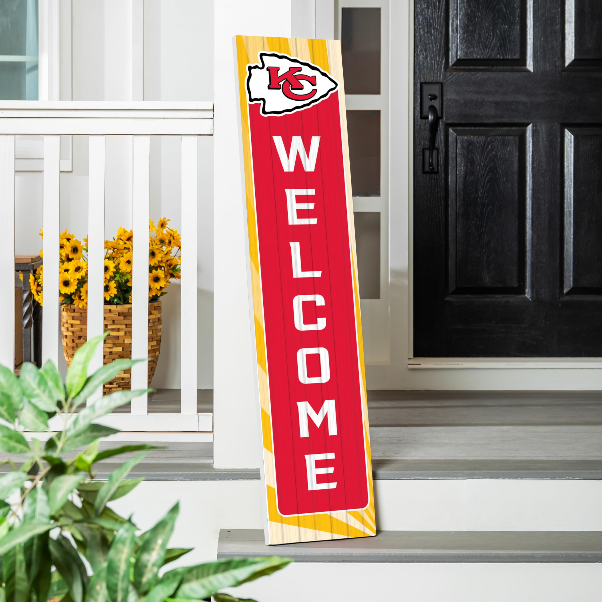 Amazon.com : NFL Kansas City Chiefs Porch Leaner Wood Sign, 47