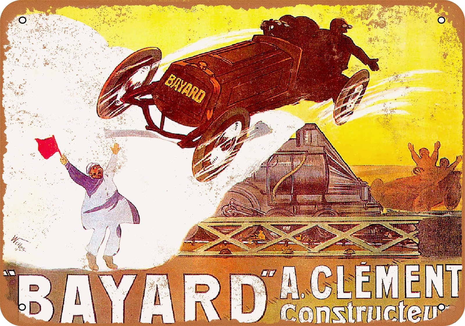 Miaomansenstore Metal Sign - Bayard Automobiles - Vintage Look Home Decor
