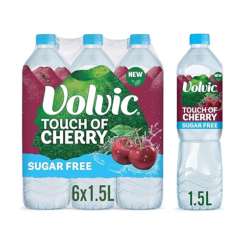 Volvic Touch of Fruit Sugar Free Cherry Flavoured Water, 6 x 1.5