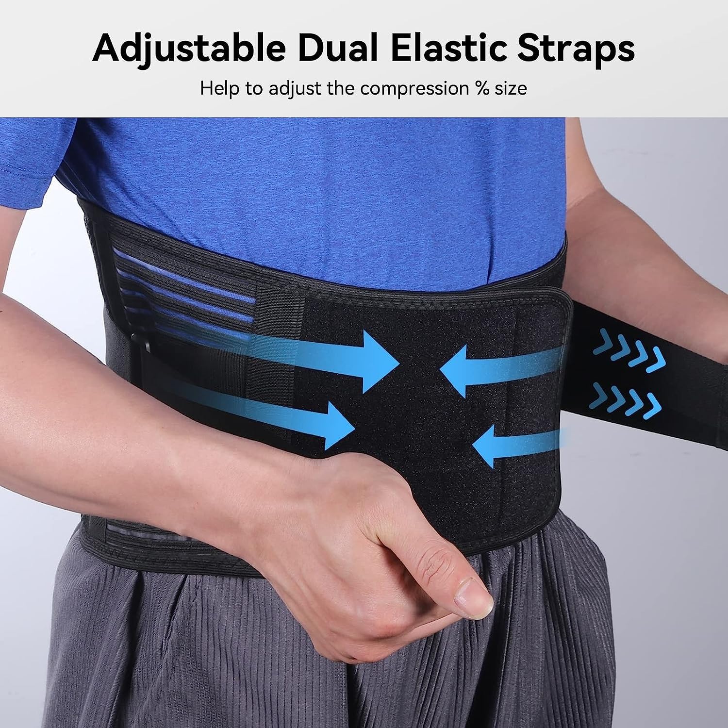 Cinturón de apoyo para la espalda para hombres y mujeres, tirantes para la espalda para aliviar el dolor lumbar, soporte lumbar con 6 estancias, soporte de cintura para aliviar la hernia discal ciátic