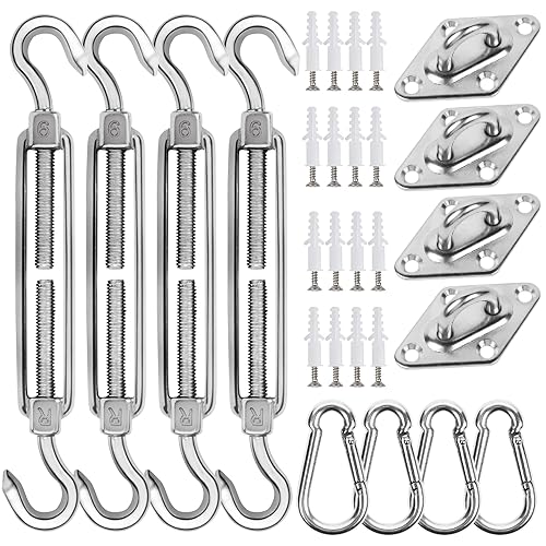 yofit 44 Pcs Shade Sail Hardware Kit, 6 Inch Outdoor