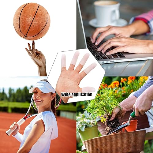 Miniatura 6 de Frienda 30 piezas de protector de dedos de gel, fundas de silicona para soporte de gatillo de agrietamiento de dedos (blanco)