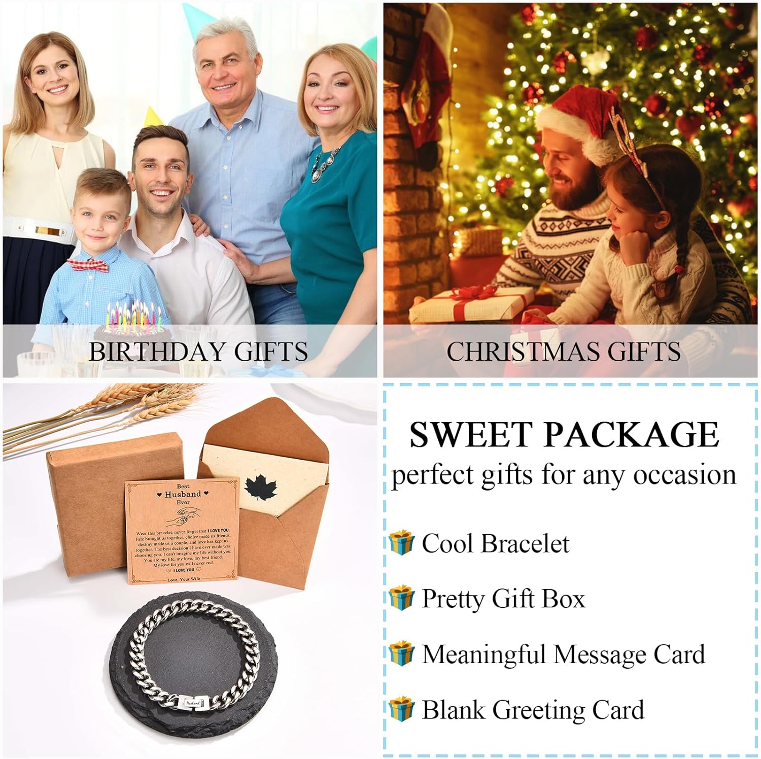 Dad Son Grandson Uncle Nephew Brother Husband Boyfriend Gifts for Men Boys, Cuban Chain Link Bracelet Gifts Graduation Back to School Birthday Christmas Anniversary Valentines Day Gifts for Him Men Teen Boys - Image 6