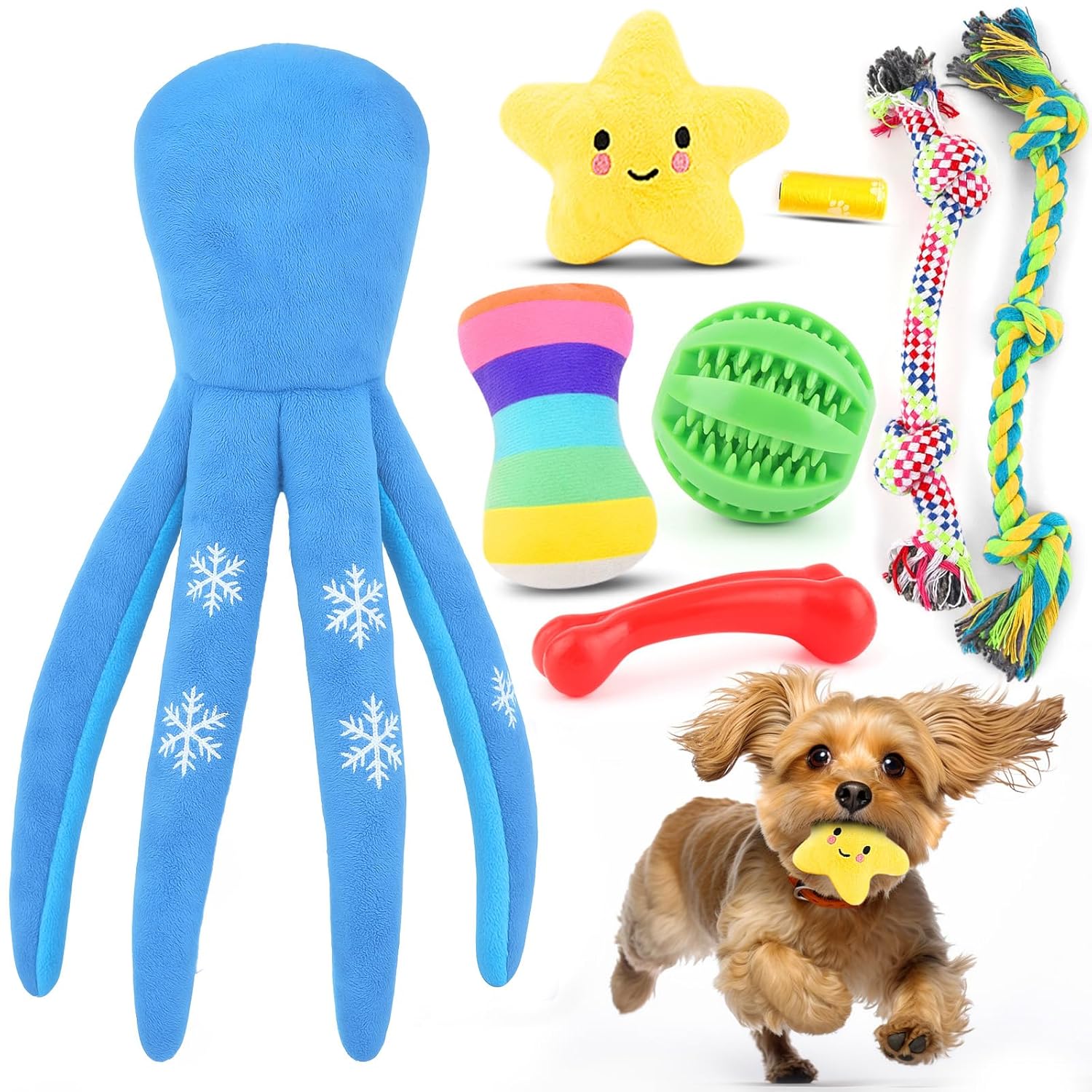 Puppy Toys 8 Pack for Small Dogs Luxury Dog Chew Toys with Squeaky Plush Toys Rope Toys and