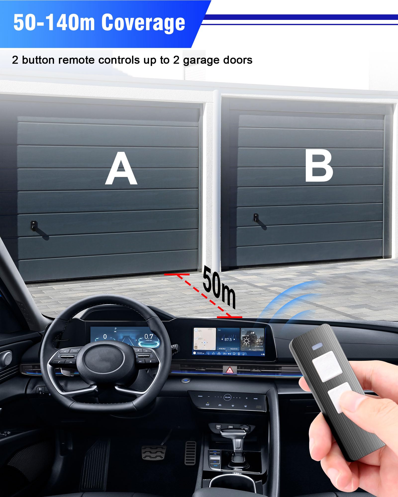 Mando a distancia para Sommer Slider+ TX40-868-4, 4018 Pearl Twin, 868MHz, 2 botones, mando a distancia Tubauto a distancia puerta para S10019-00001