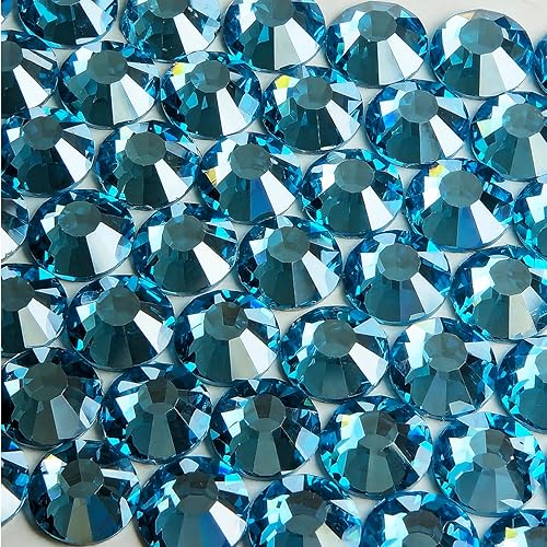 Vista 54 de Genie Crystal ss34 Red Glass Rhinestones 288 Pcs, 7.0 mm Big Light Siam Flatback Rhinestone, Diamond Cut Gems for Crafts, Face Mask, Makeup