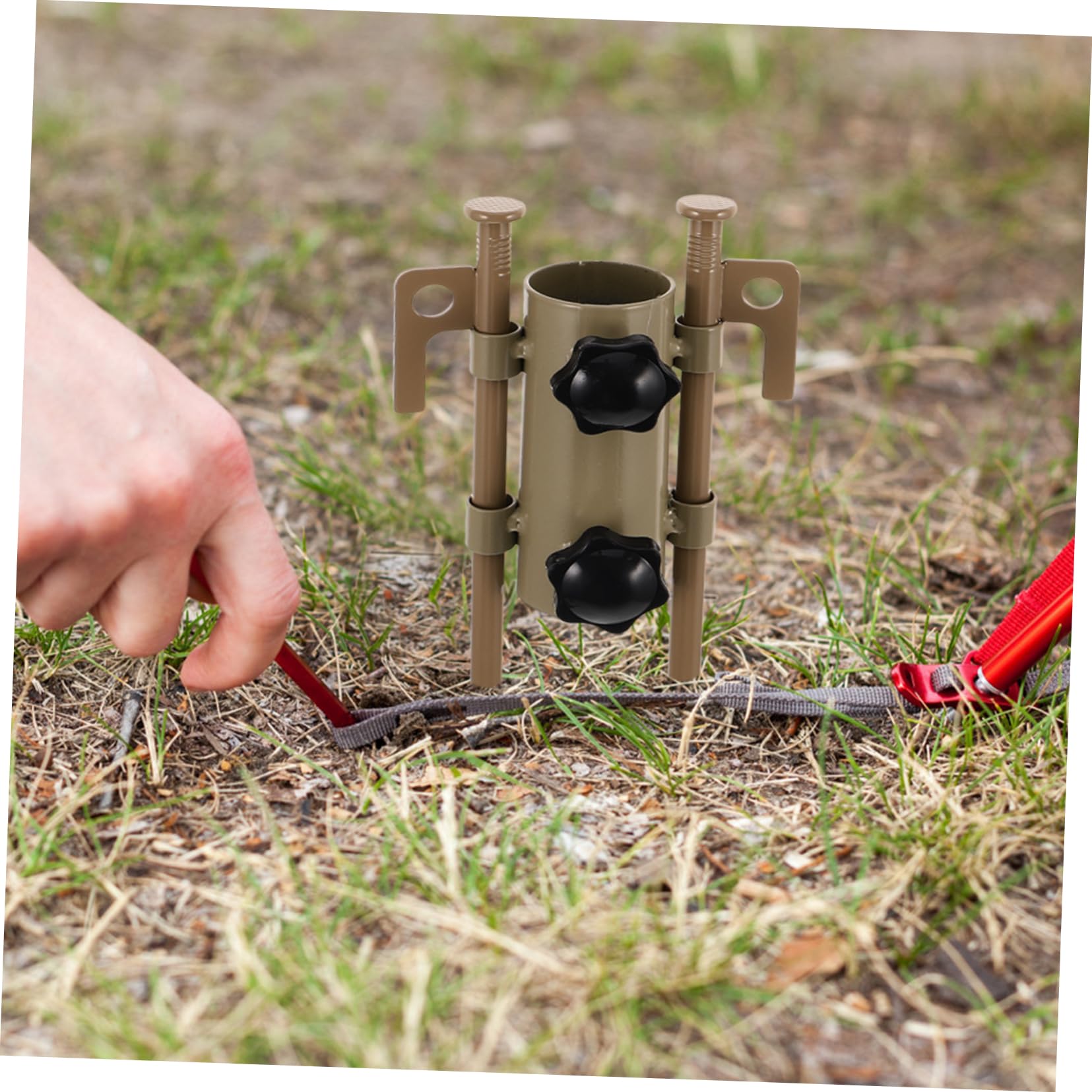 6 Stück Verstellbares Stahl Tarpstangen mit Robusten Zeltheringen für Outdoor Abenteuer Zuverlässiger Halt und Einfache Handhabung Beim Camping