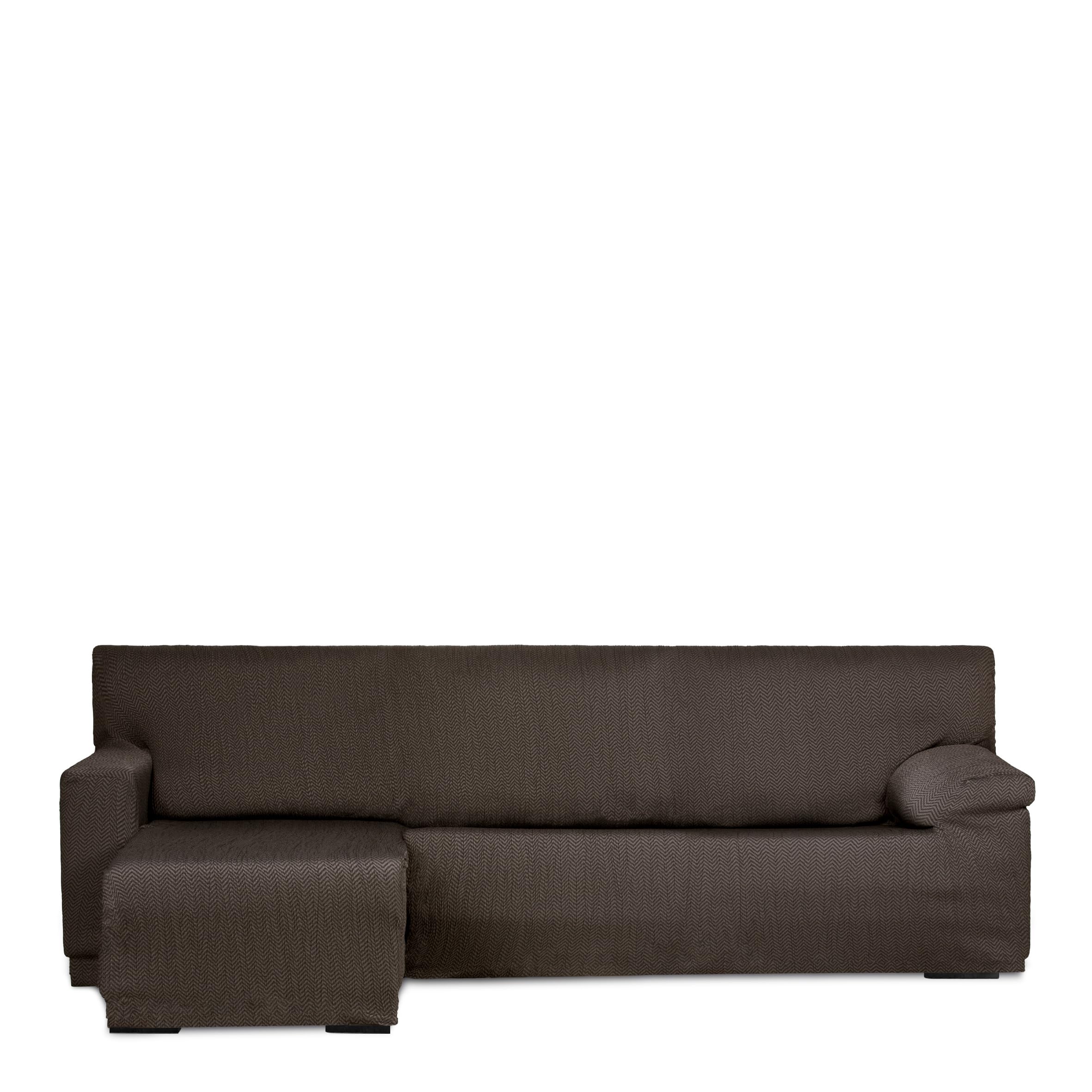 Eysa Luz Funda de sofá Chaise Longue Mini 200-250cm Brazo Corto Izquierdo Vista Frontal marrón