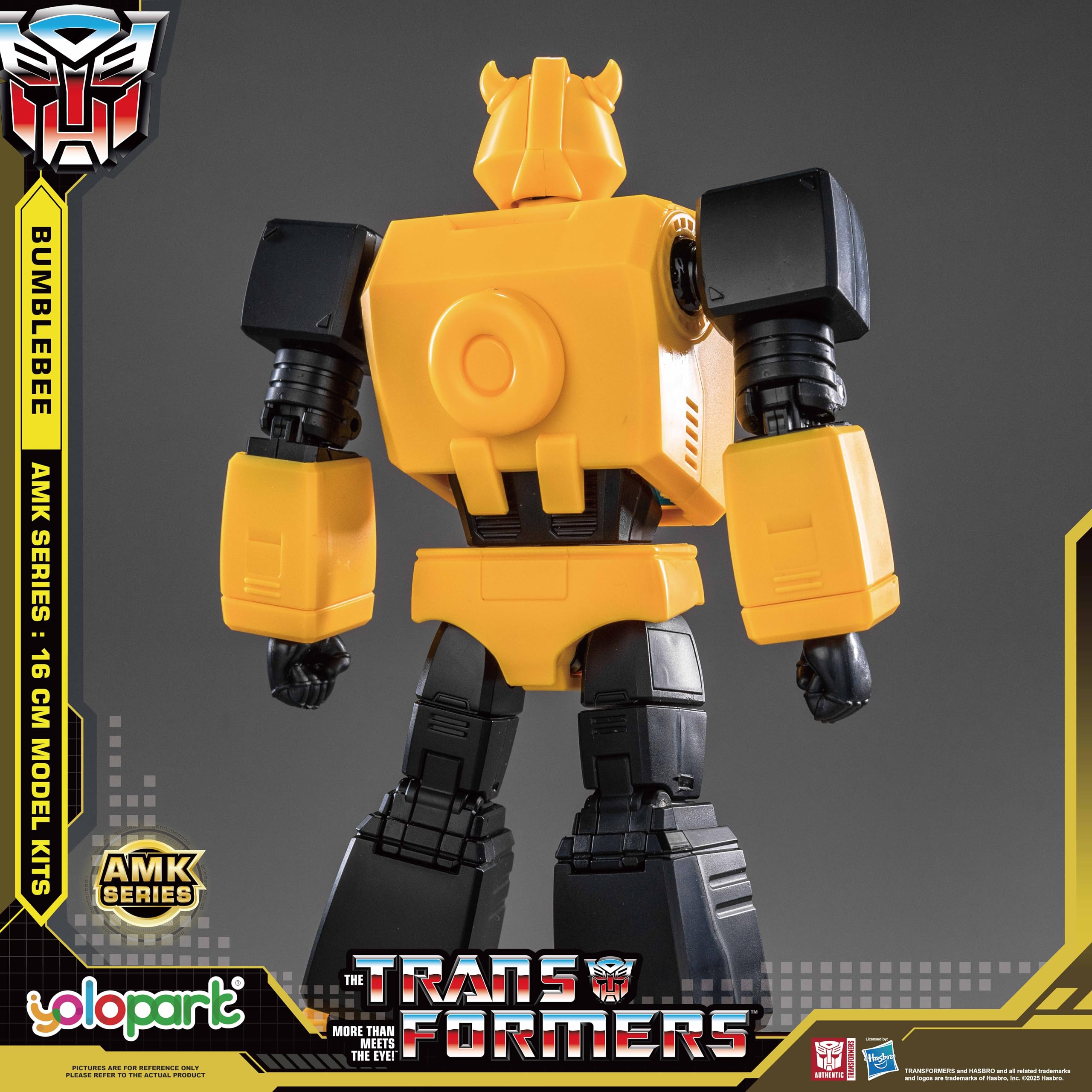YOLOPARK Bumblebee Transformers zabawka – seria AMK, 6,3 cala, wysoko przegubowe figurki G1 z bronią dla dorosłych, chłopców i dziewczynek