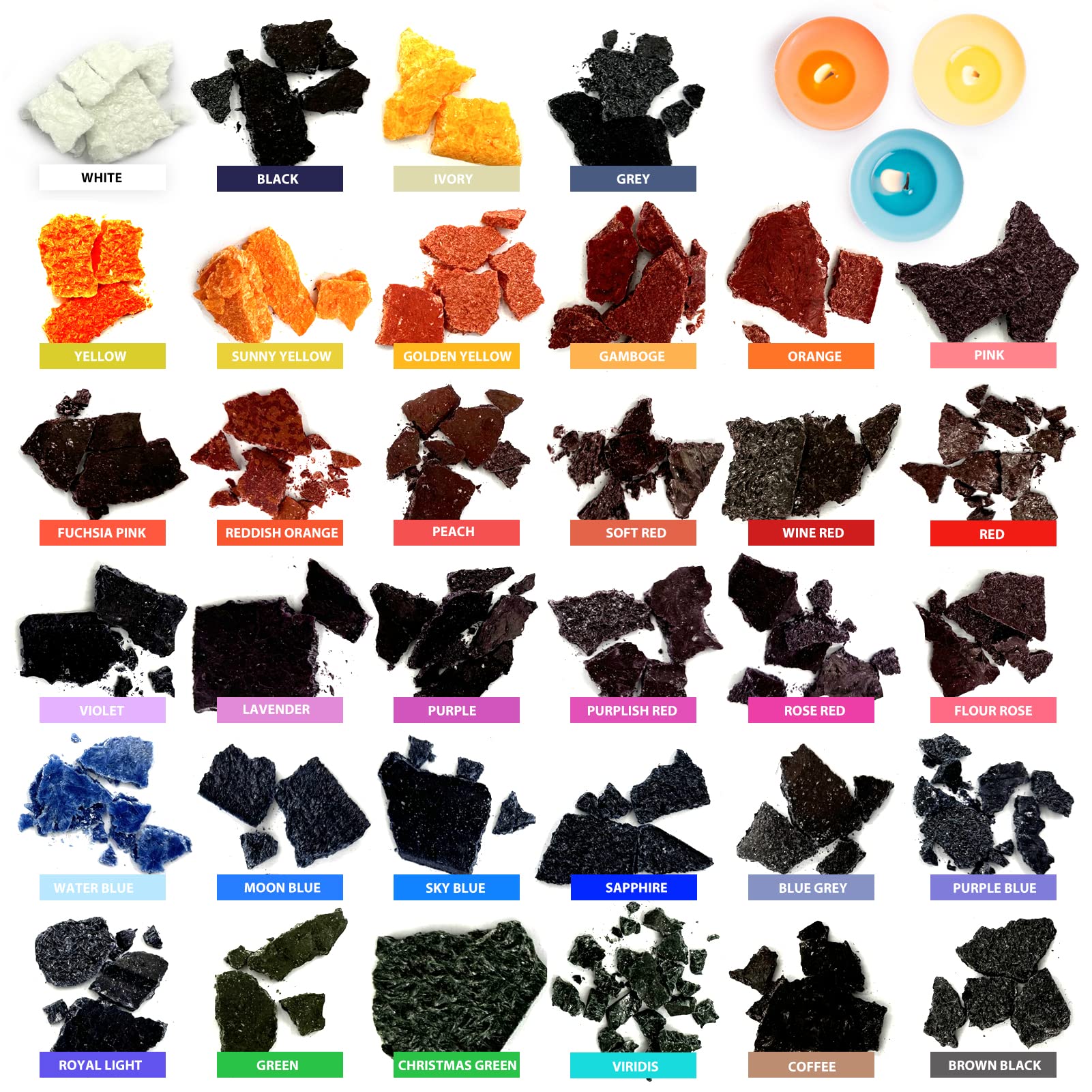 Ziosxin Candle Dye 34 Colors Set, Candle Color Dye for Soy Wax& More Vegetable Wax Dye,Candle Dyes for Candle Making Candle Color Dye High Safety, Easy-Cleaning & Portable