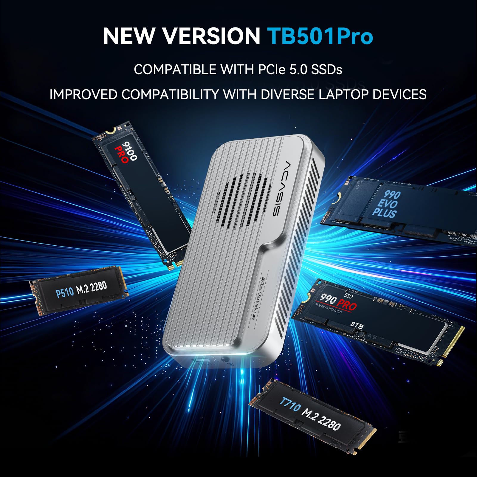 Amazon.com: ACASIS 80Gbps M.2 NVMe SSD Enclosure, with Cooling Fan