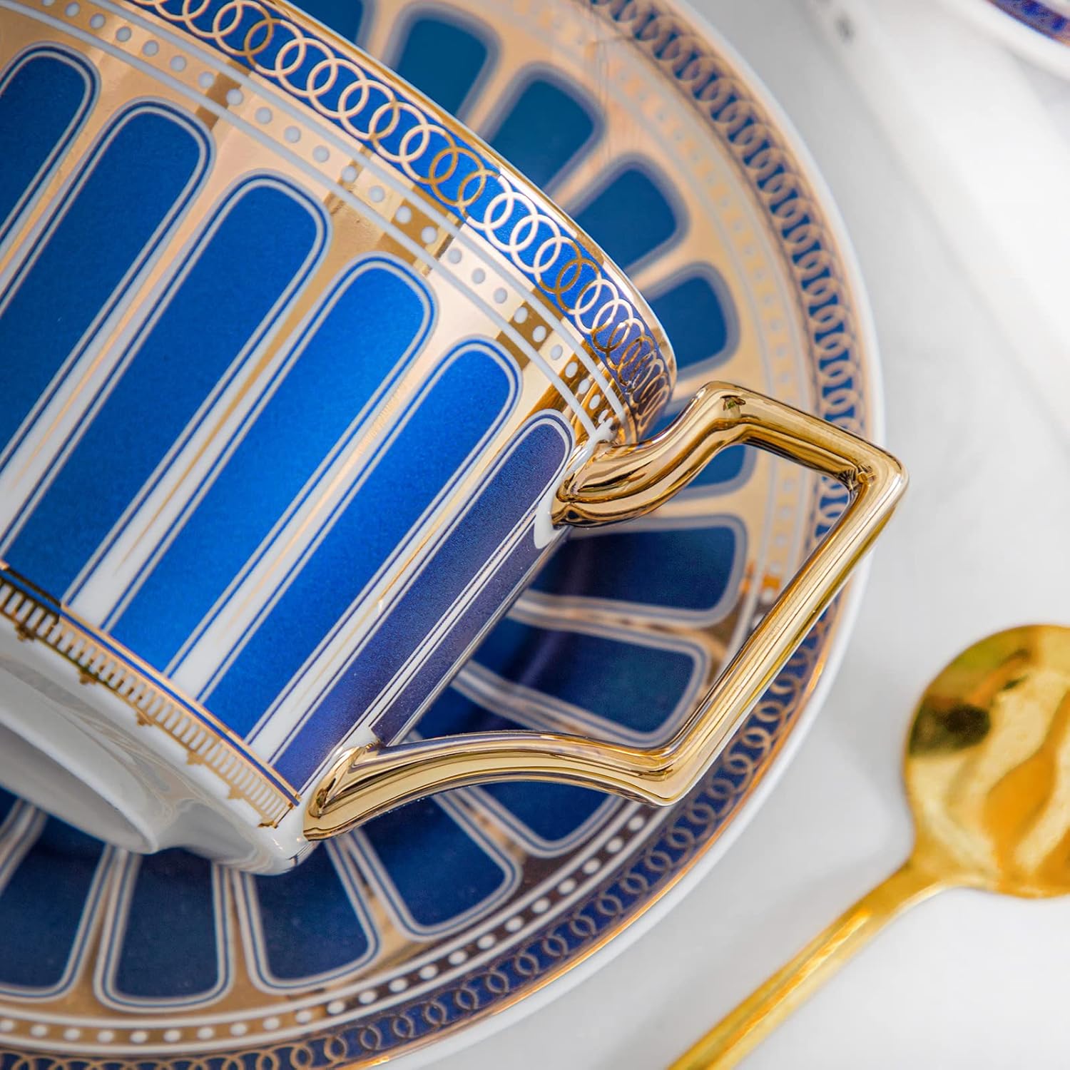 Juego de tazas de caf de cermica de estilo europeo, 7 onzas de ...