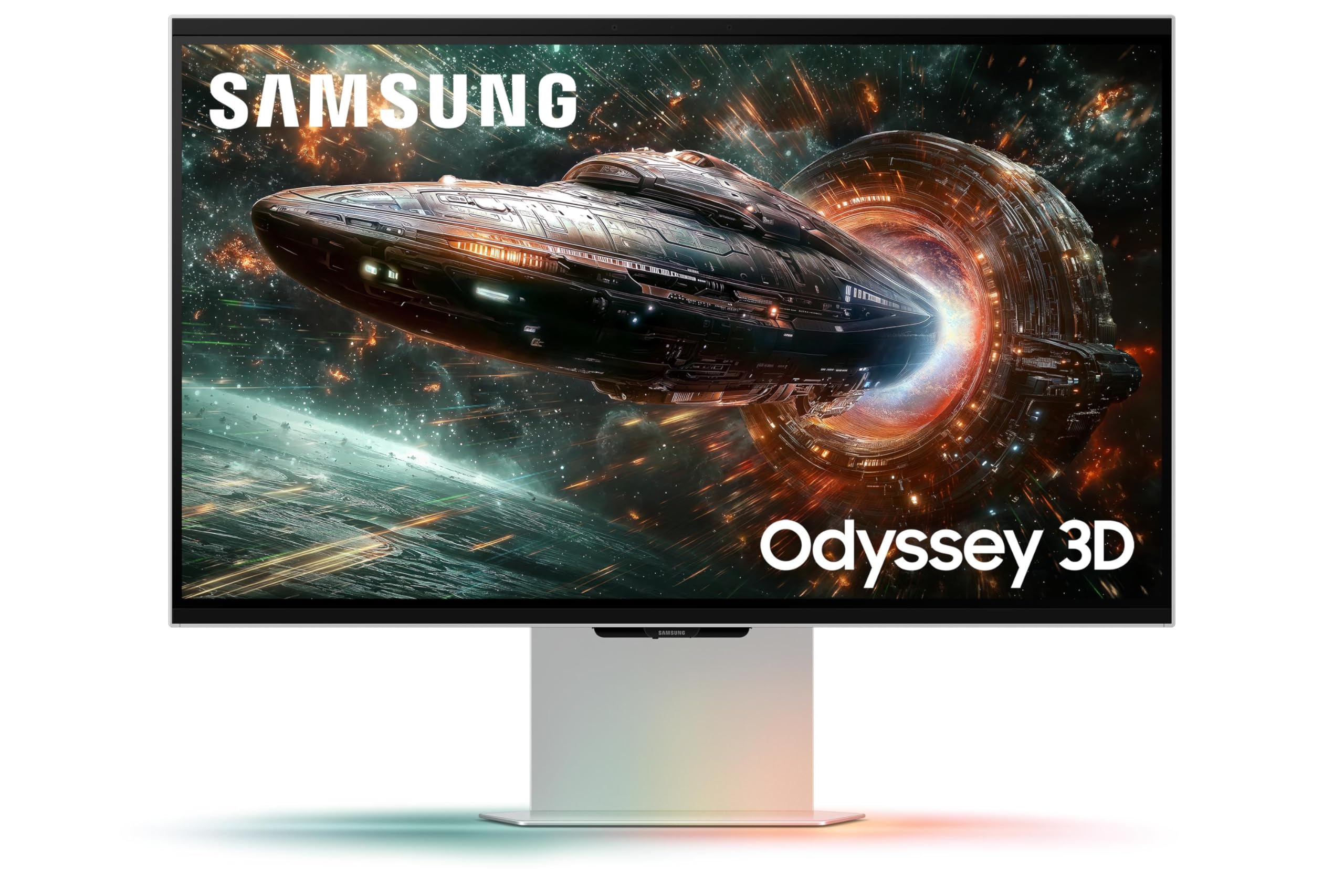 Samsung Écran PC Gaming Odyssey 3D G90XF, 27", Dalle IPS, 4K UHD (3,840 x 2,160), HDMI, 2x USB, 165Hz, 1ms, Contraste 1000:01:00, Ajustable en Hauteur, Pivotable, Inclinable, LS27FG902XUXEN