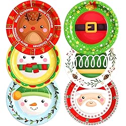 ceiba tree Christmas Paper Plates 60Pcs Party Plates Disposable 9” Winter Holiday Dinner Party Supplies