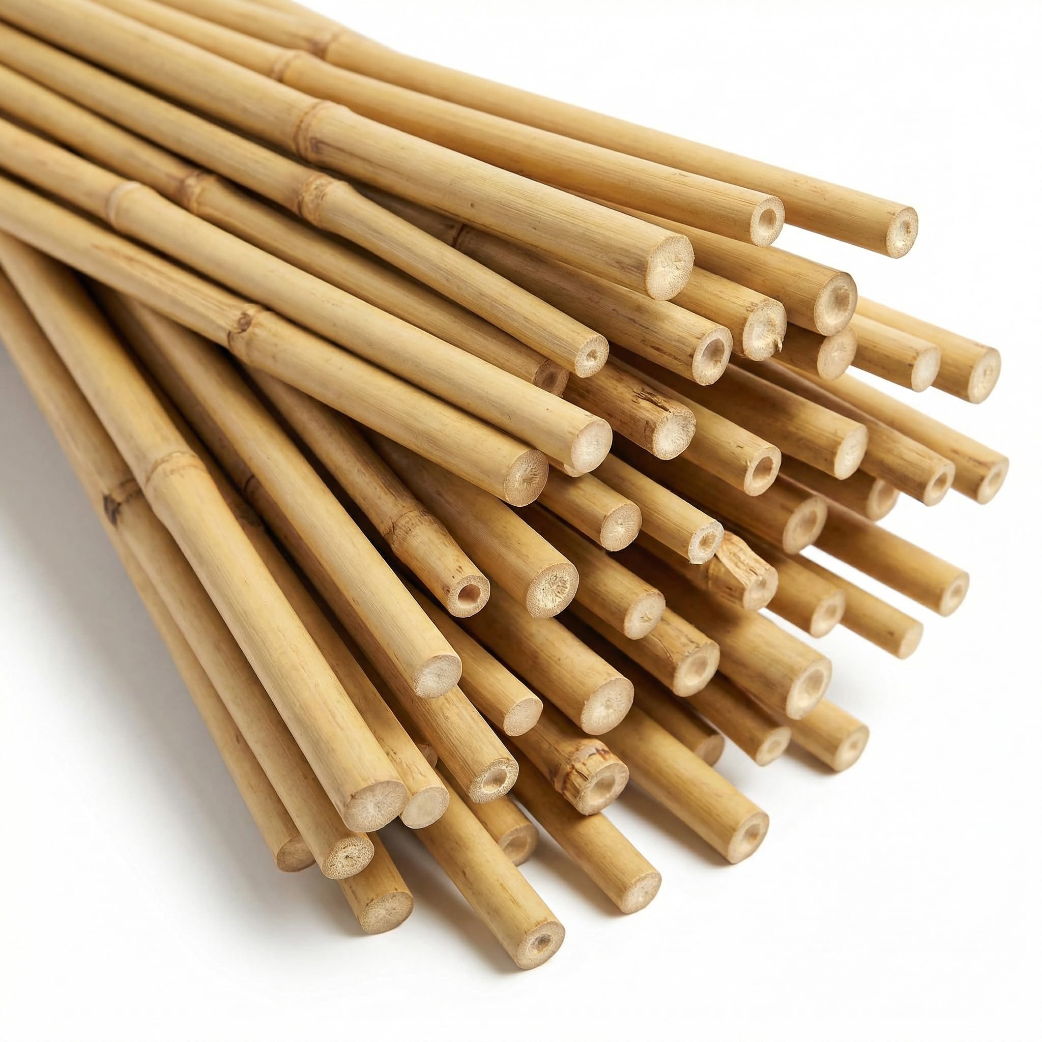 bellissa Bambusstäbe Rankhilfe Bambusstangen 50er-Set Bambusholz 180 cm | Pflanzenstütze für Rankpflanzen, widerstandsfähige Pflanzstäbe aus Holz für Garten & Balkon