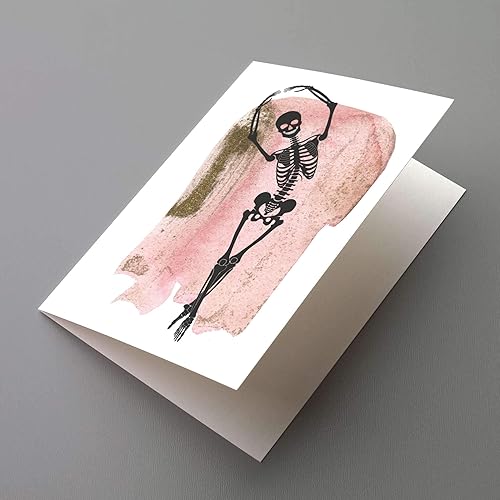 Miniatura 7 de 24 Dancing Skeleton Cards Girly Halloween Greeting Cards  Bulk Set Blank Inside wEnvelopes  Blush Pink Dead Ballerina Stationery Printed in the USA