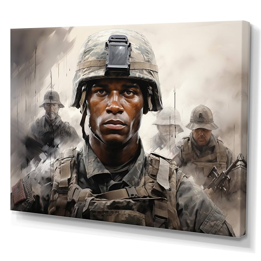 Amazon.com: DesignQ Army Wall Art, In The Military Line I