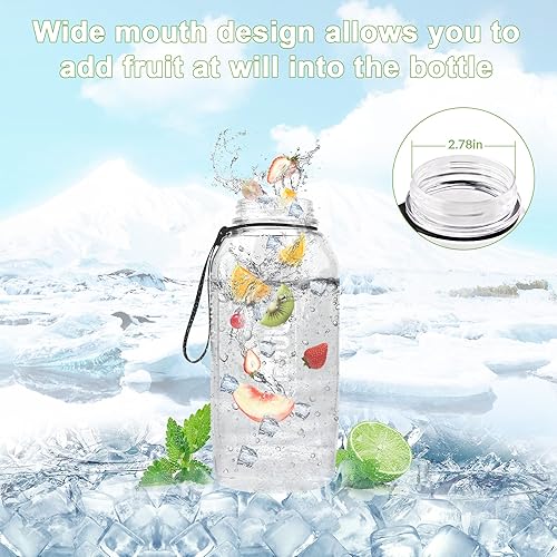 Miniatura 4 de VENNERLI - Botella de agua grande con pajilla, botellas de agua deportivas portátiles con asa de 2.2 litros, grandes jarras de agua de plástico sin