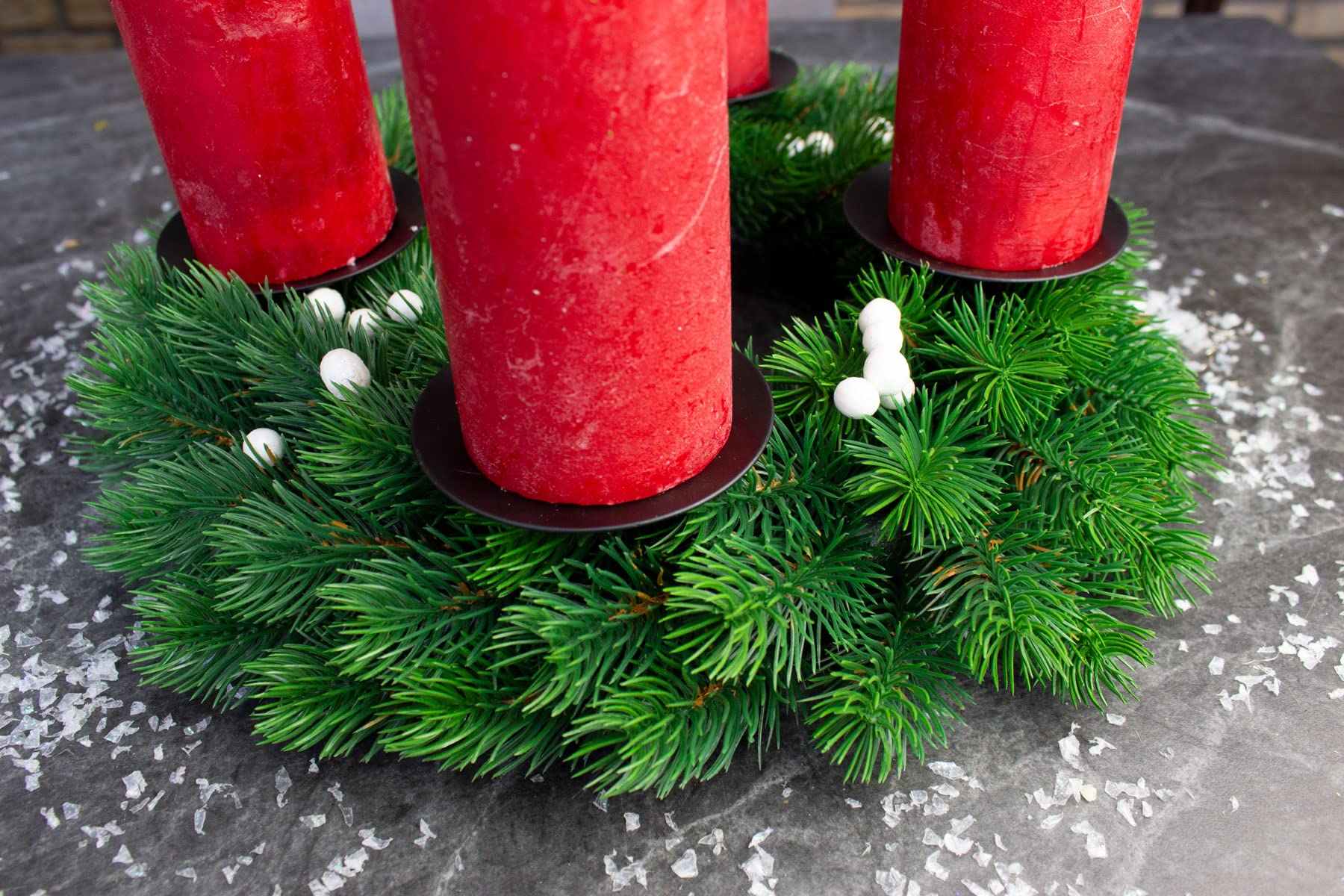 Kerzenhalter Adventskranz Schwarz – 4er Set Für Stumpenkerzen, Metall, 8 Cm, Ohne Dorn