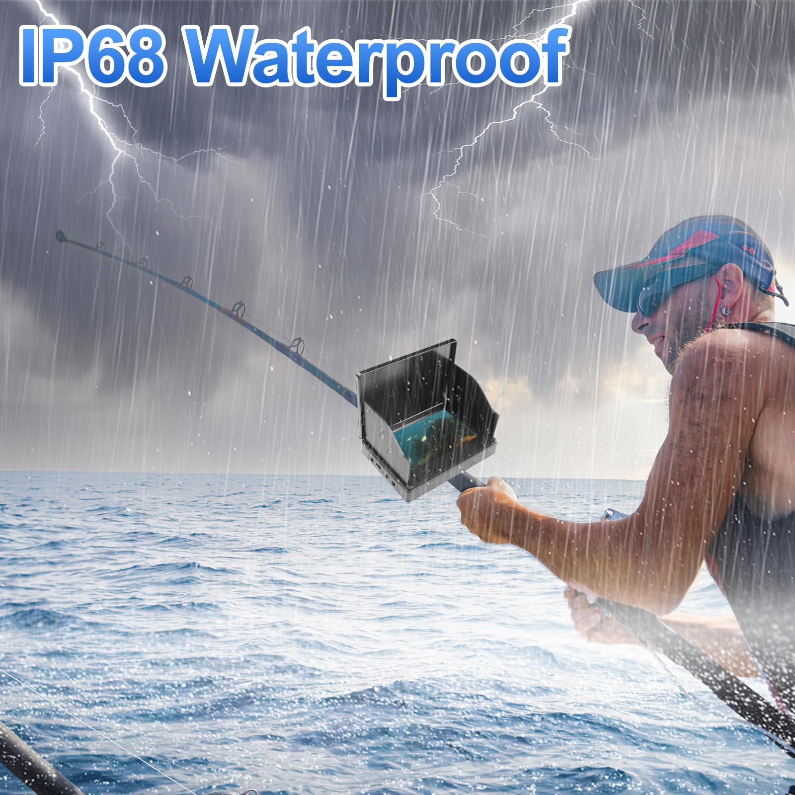 Underwater Fishing Camera, 5000mAh Battery Fish Finder Camera Waterproof with 4.3 Inch IPS Display and 30M Cable, 220° Wide Angle Night Vision for Ice, River and Boat Fishing