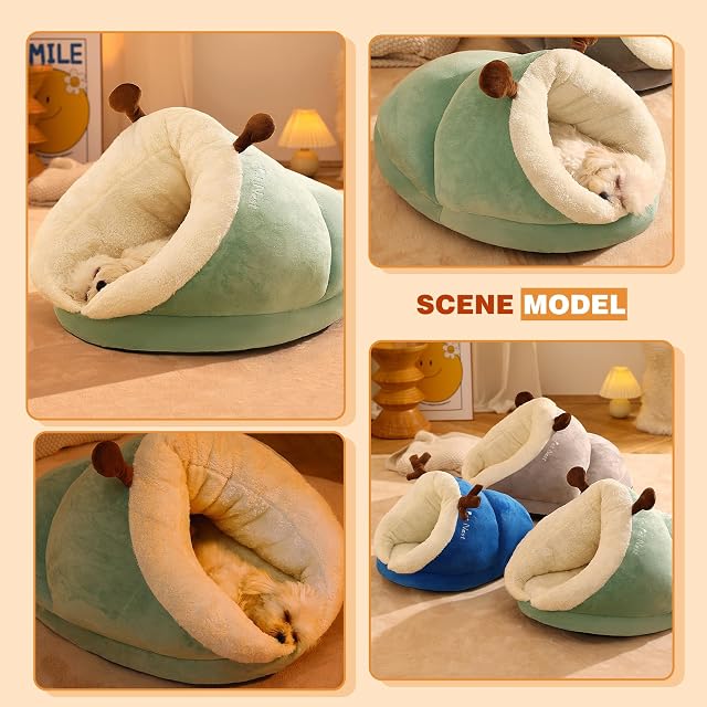 Foto 7 de 7 de PETCUTE Cama para Perros,Lavable Cama de Cueva para Gatos de Interior,Cálida y Acogedora Cama de Felpa Suave…