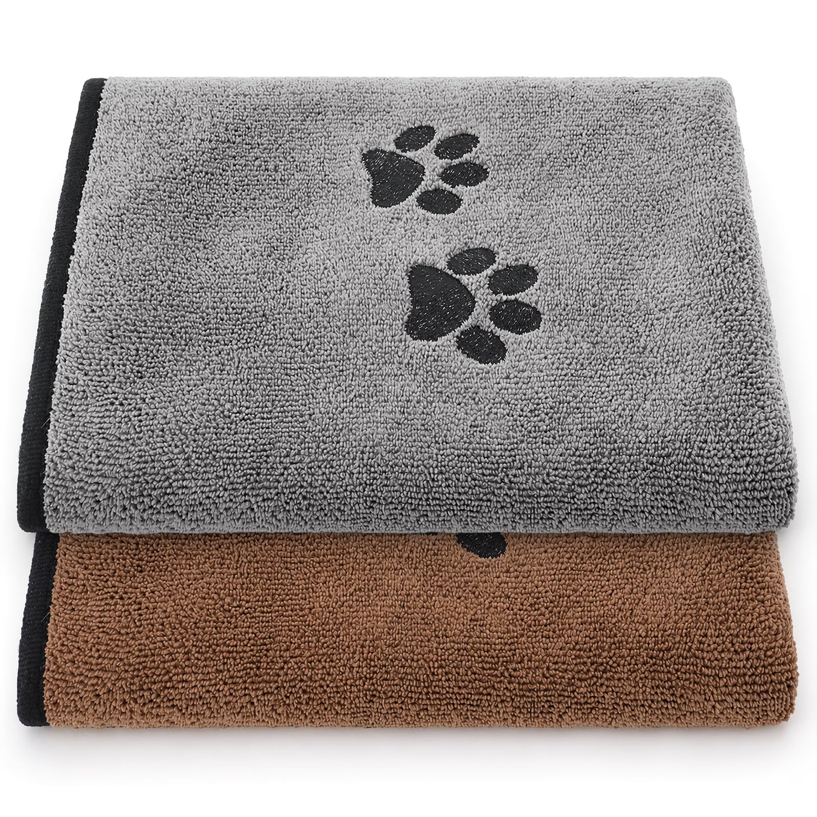 GSrenyu 2 Pack Microfiber Dog Towels 50 x 90cm, Super Absorbent Dog Towels for Drying Dogs Quick Drying Soft Pet Bath Towel for Dogs Cats and Other Pets