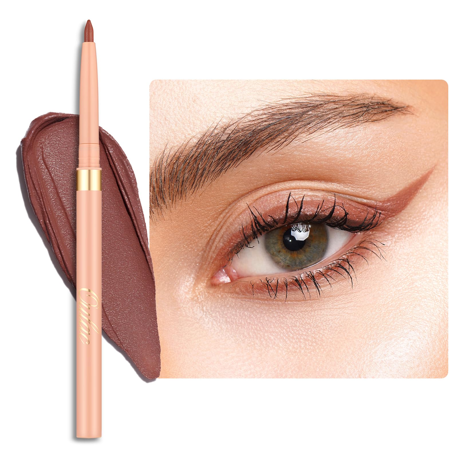 Oulac Brown Eyeliner Pencil, Waterproof Retractable Eye Liners Pen, Smooth and Creamy Eye Makeup for Precision Application Vegan & Cruelty-Free, 06 Body Talk